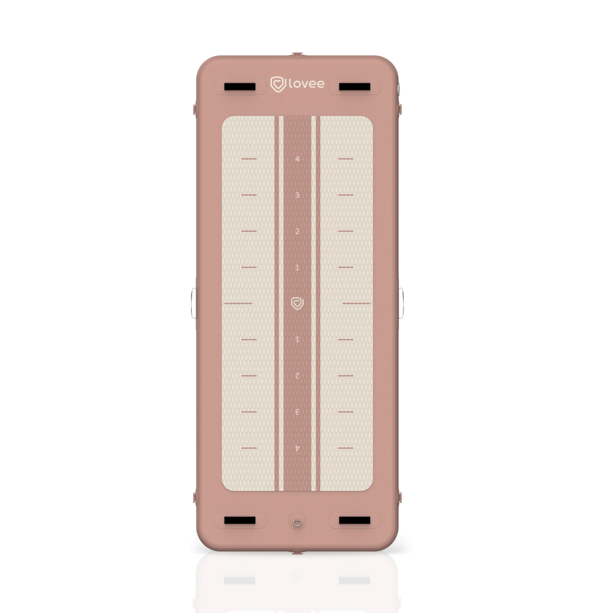 Aquaboard Lovee rosa vista do produto com superfície antiderrapante e marcas para exercícios. ::visuel:rose