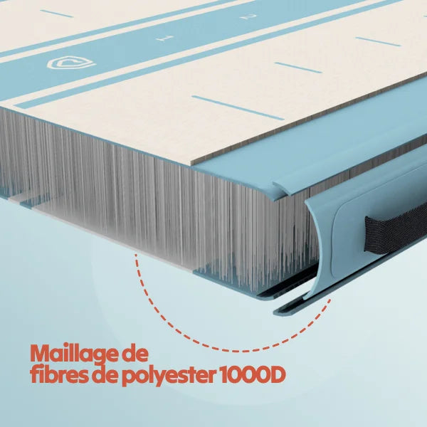 Detalhe da estrutura da Aquaboard com dupla membrana em PVC e núcleo reforçado de alta resistência