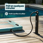 Aquaboard a ser insuflada com bomba para uma preparação rápida