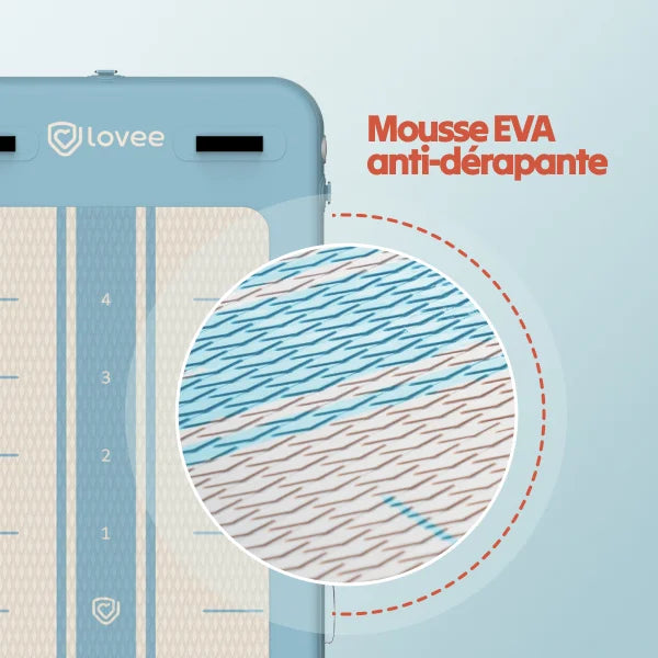 Tapete EVA antiderrapante para Aquaboard com superfície texturada para conforto e aderência